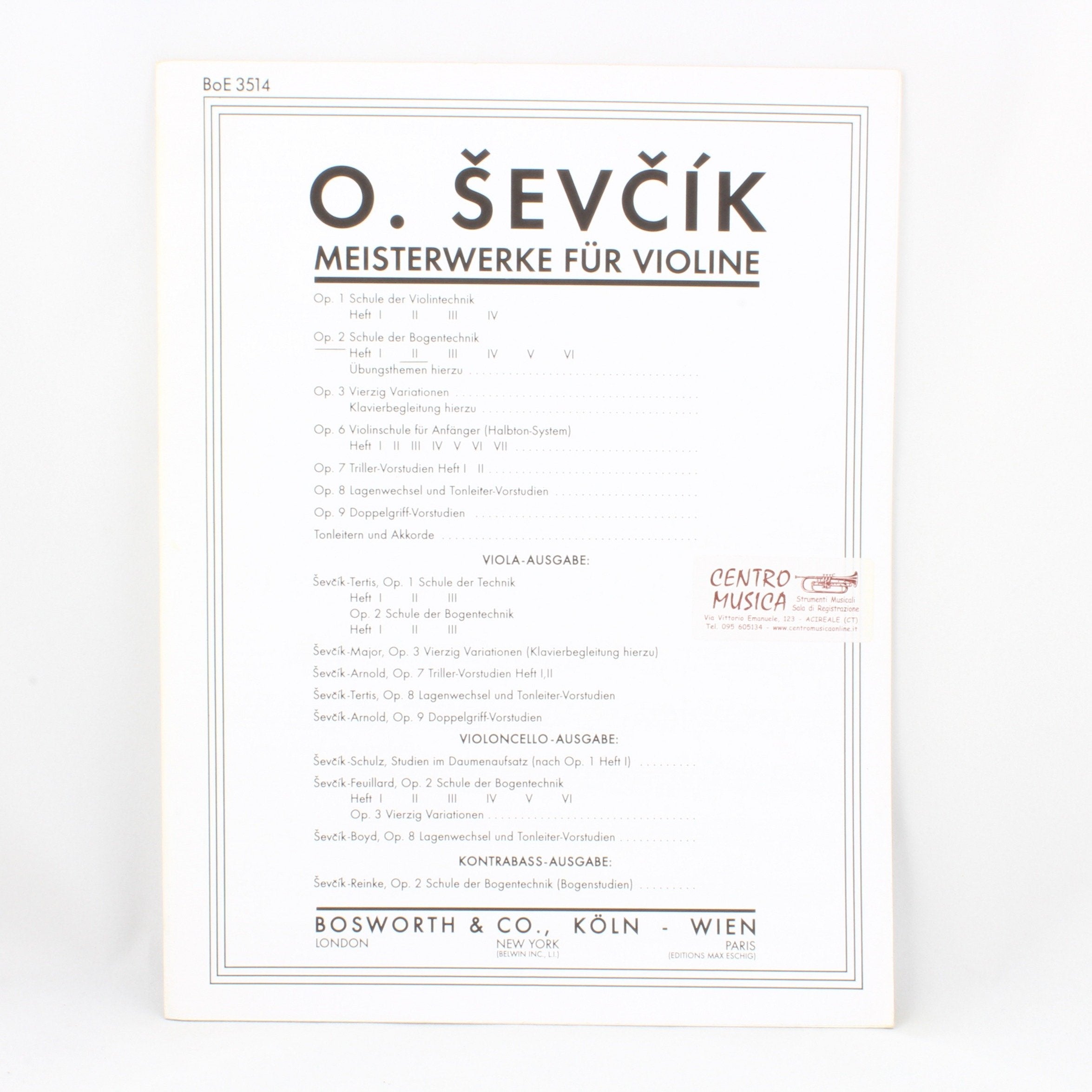 SEVCIK - Escuela del Violin Op.2 nº 2: Tecnica del Arco book
