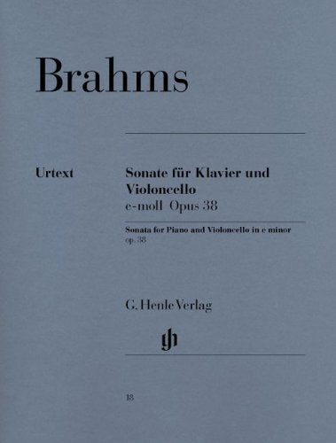 Johannes Brahms: Cello Sonata In E Minor Op.38 (Urtext Edition). Für Cello, Klavierbegleitung Sheet Music