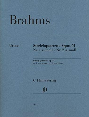 Johannes Brahms - Streichquartette op. 51 Nr. 1 c-moll und Nr. 2 a-moll Sheet Music