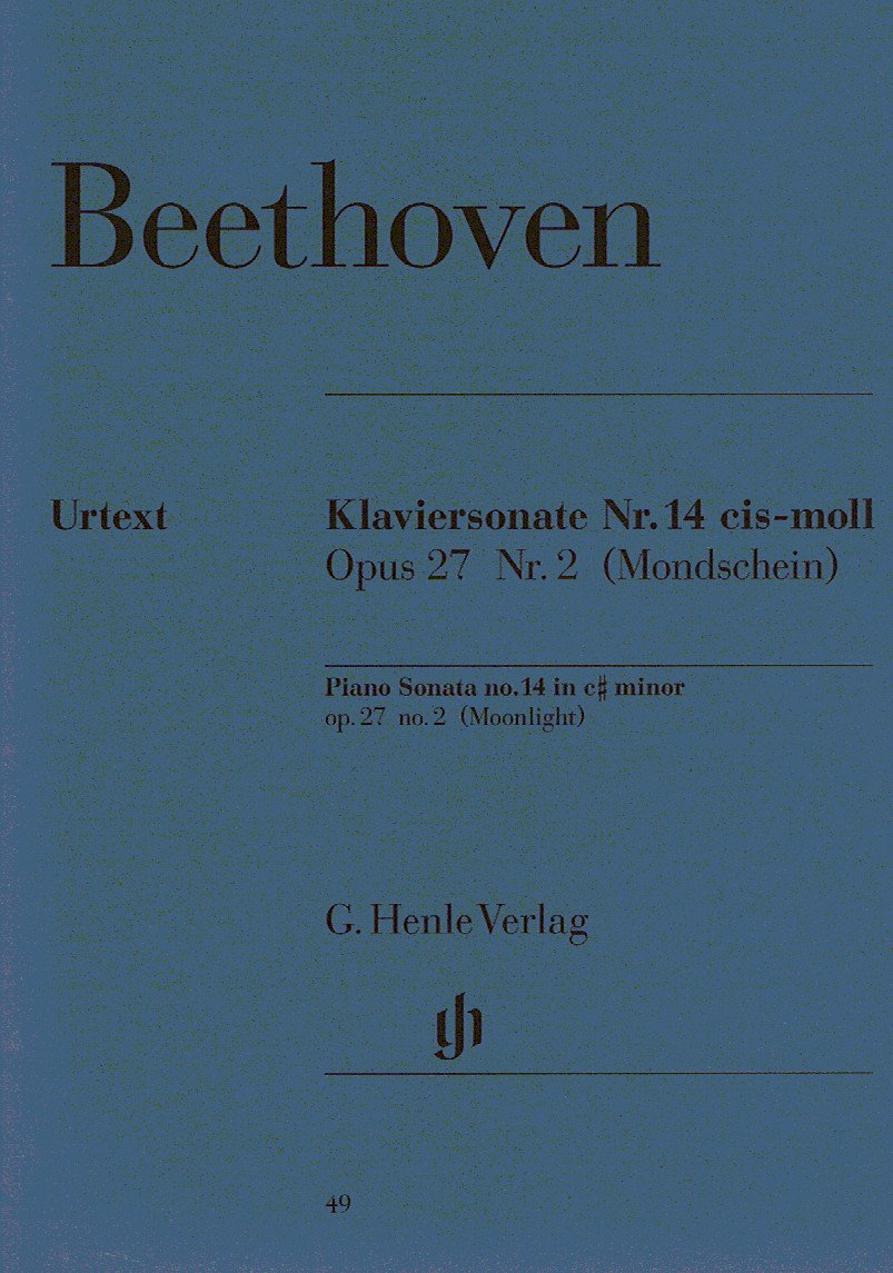 BEETHOVEN - Sonata Op. 27 nº 2 en Do Sost. menor "Claro de Luna" para Piano (Urtext) Sheet Music