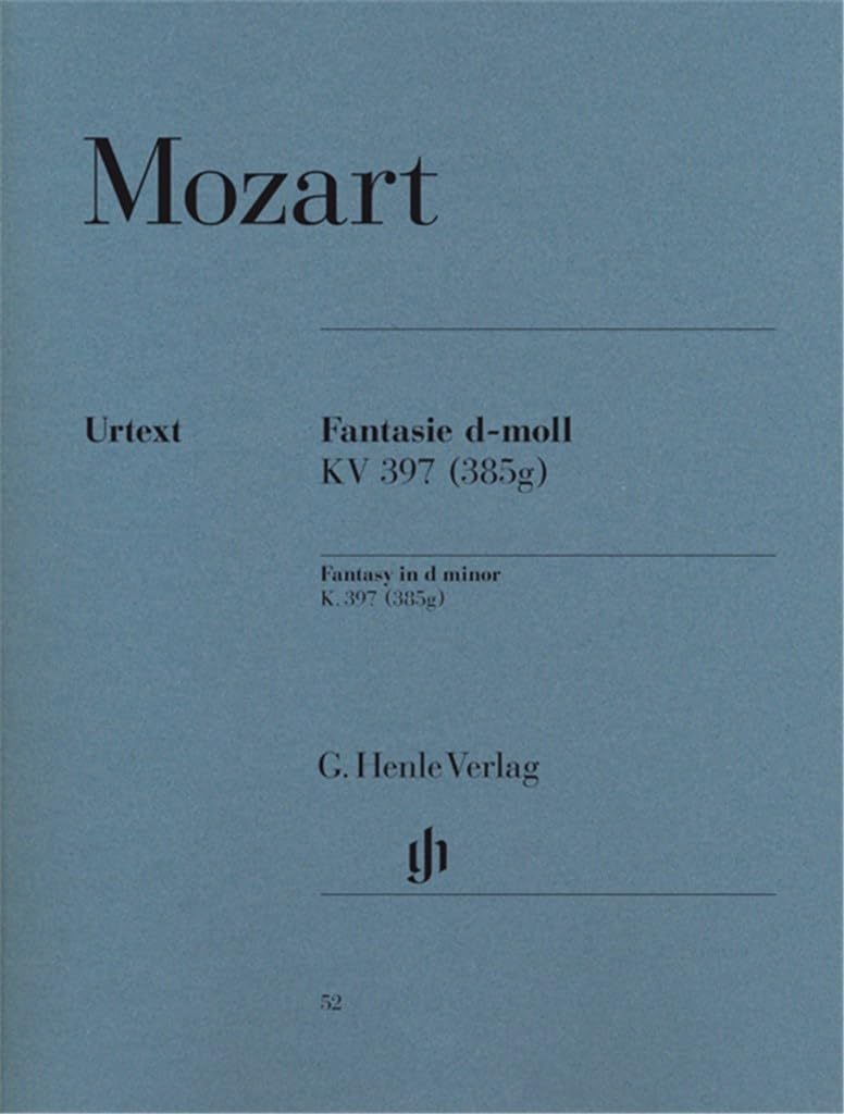 Fantasie d-Moll KV 397 (385g). Klavier: Instrumentation: Piano solo (G. Henle Urtext-Ausgabe) Sheet Music