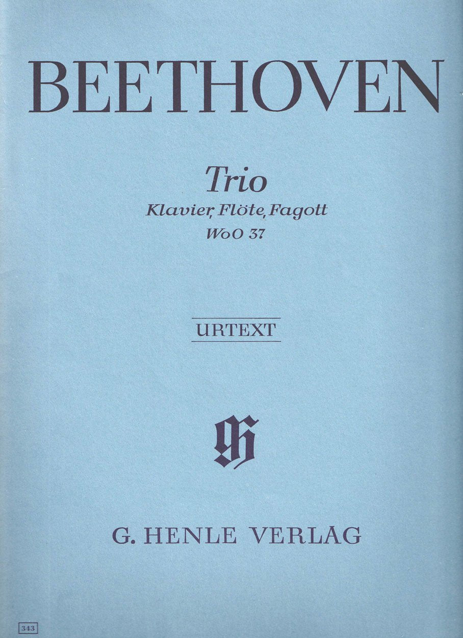 Flötentrio G-dur WoO 37 für Klavier, Flöte und Fagott: Besetzung: Kammermusik mit Blasinstrumenten (G. Henle Urtext-Ausgabe) Sheet Music