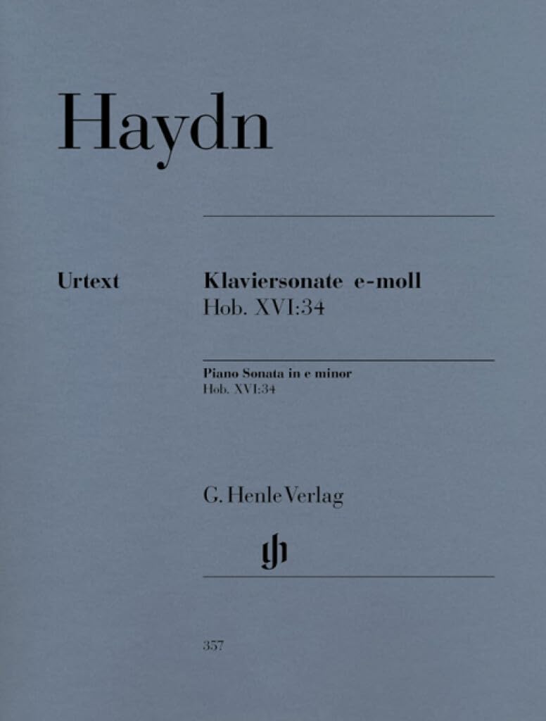 Sonate E-Moll Hob 16/34. Klavier: Besetzung: Klavier zu zwei Händen (G. Henle Urtext-Ausgabe) Sheet Music