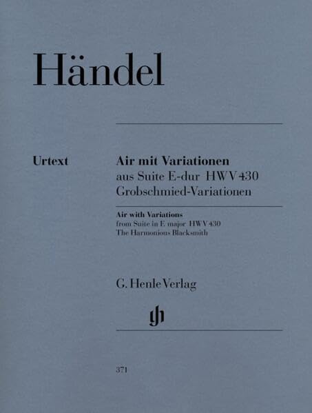 Air (Grobschmied Variationen). Klavier: Besetzung: Klavier zu zwei Händen (G. Henle Urtext-Ausgabe) Sheet Music