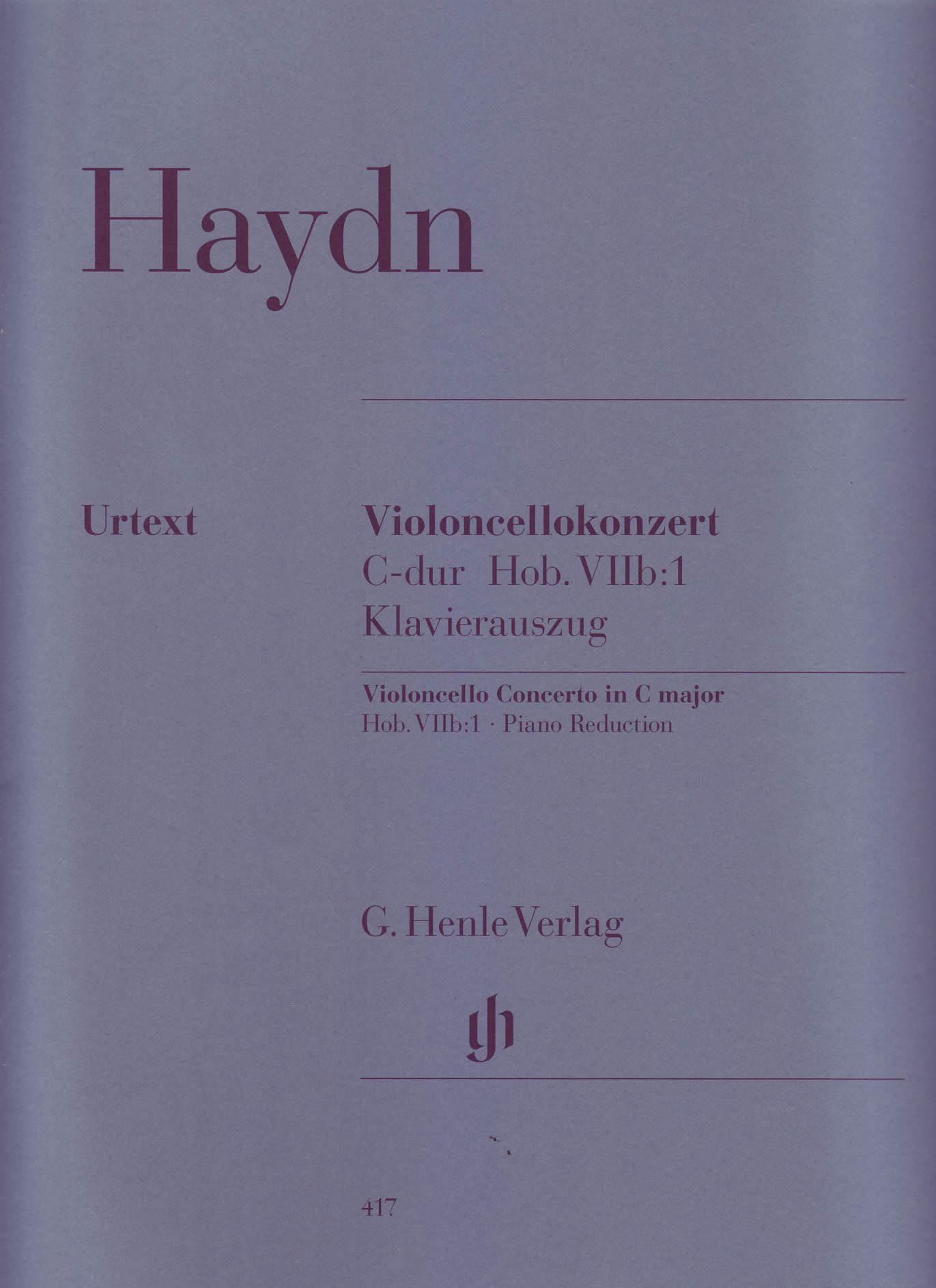 Konzert C-Dur Hob 7b/1 Vc Orch. Violoncello, Klavier: Besetzung: Violoncello und Klavier (G. Henle Urtext-Ausgabe) Sheet Music