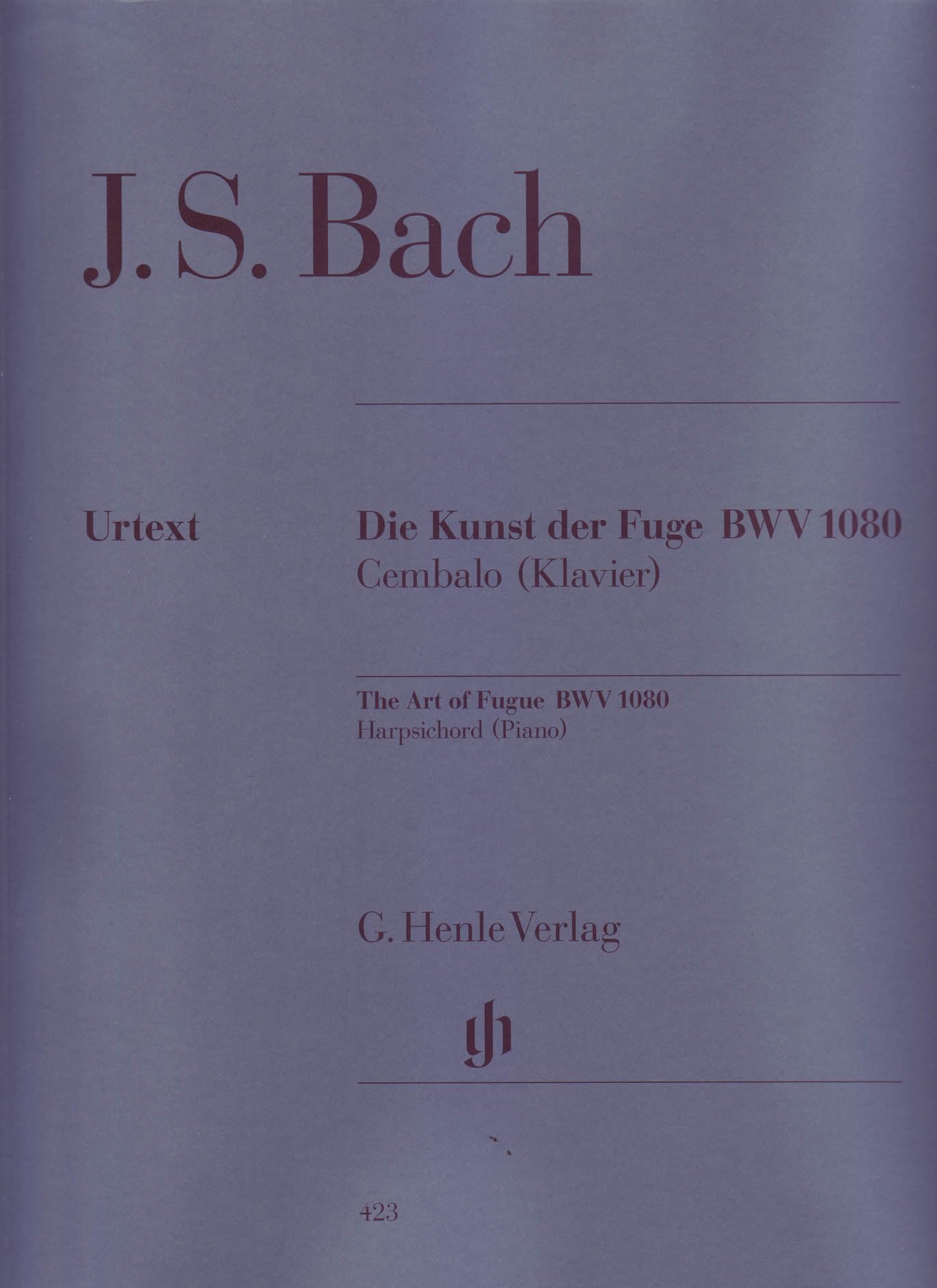 Kunst der Fuge Bwv 1080. Klavier: Besetzung: Klavier zu zwei Händen (G. Henle Urtext-Ausgabe) Sheet Music