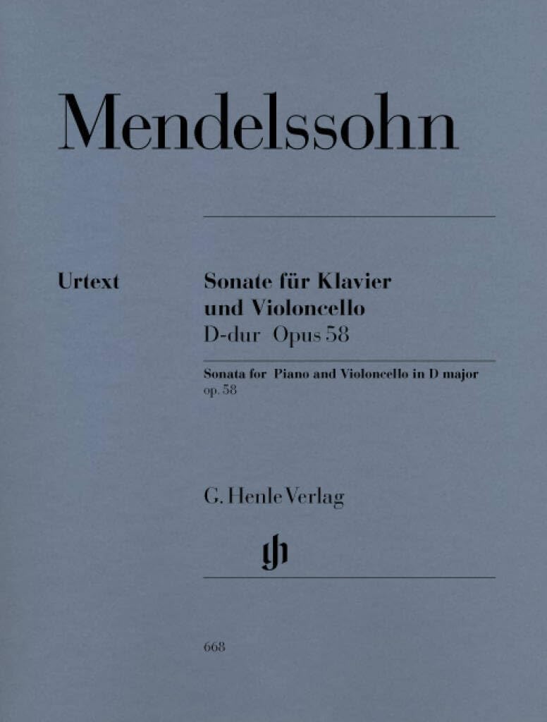 Sonate D-dur op. 58 für Violoncello und Klavier: Besetzung: Violoncello und Klavier (G. Henle Urtext-Ausgabe) Sheet Music