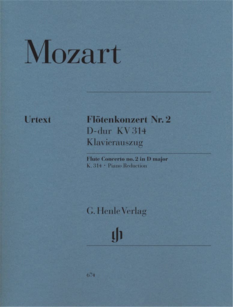 Konzert 2 d-Dur KV 314 (285d) Fl Orch. Flöte, Klavier: Besetzung: Flöte und Klavier (G. Henle Urtext-Ausgabe) Sheet Music