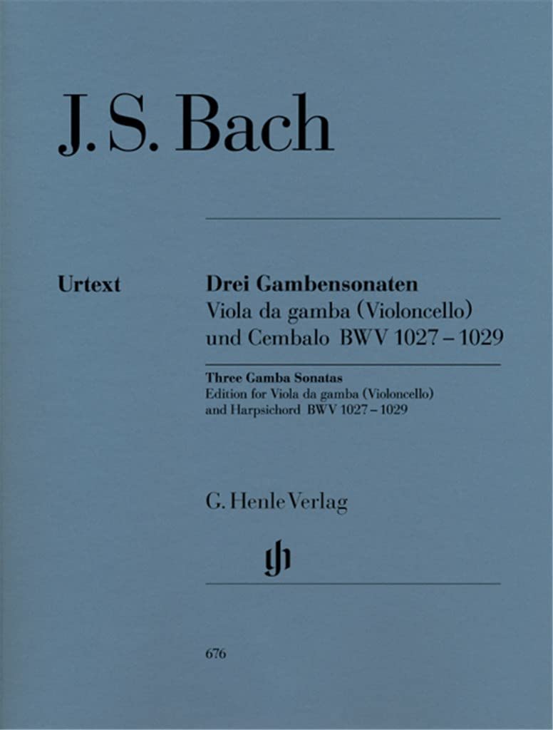 3 Sonaten für Gambe und Cembalo BWV 1027-1029; Fassung für Gambe oder Violoncello und Cembalo: Besetzung: Gambe und Klavier (G. Henle Urtext-Ausgabe) Sheet Music