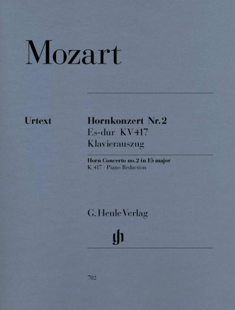 Konzert für Horn und Orchester Nr. 2 Es-dur KV 417. Klavierauszug mit Es- und F-Stimme für Horn: Besetzung: Horn und Klavier (G. Henle Urtext-Ausgabe) Sheet Music