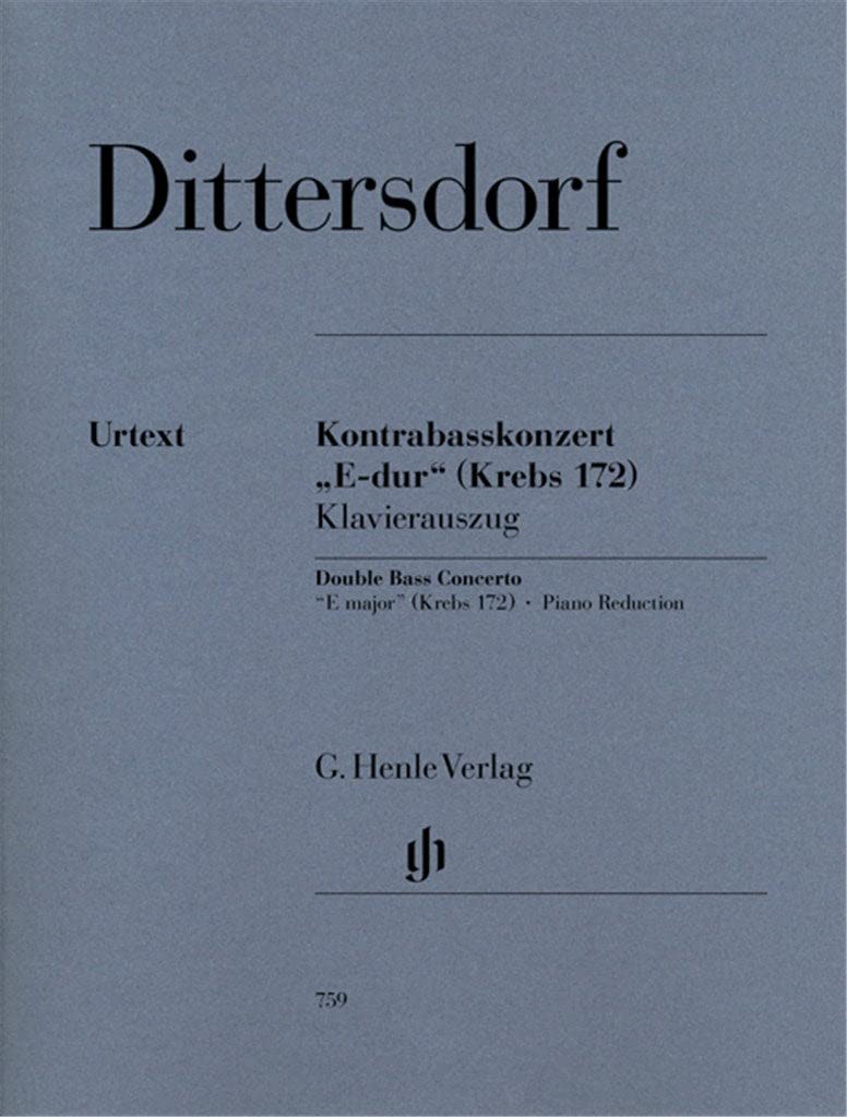 Kontrabasskonzert ''E-dur'' Krebs 172. Kontrabass und Klavier: Besetzung: Kontrabass und Klavier (G. Henle Urtext-Ausgabe) Sheet Music