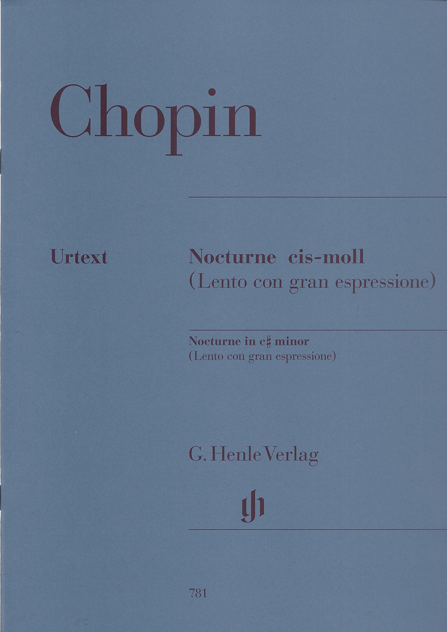 Nocturne cis-moll KK IVa, 16; Klavier zu zwei Händen: Besetzung: Klavier zu zwei Händen (G. Henle Urtext-Ausgabe) Sheet Music
