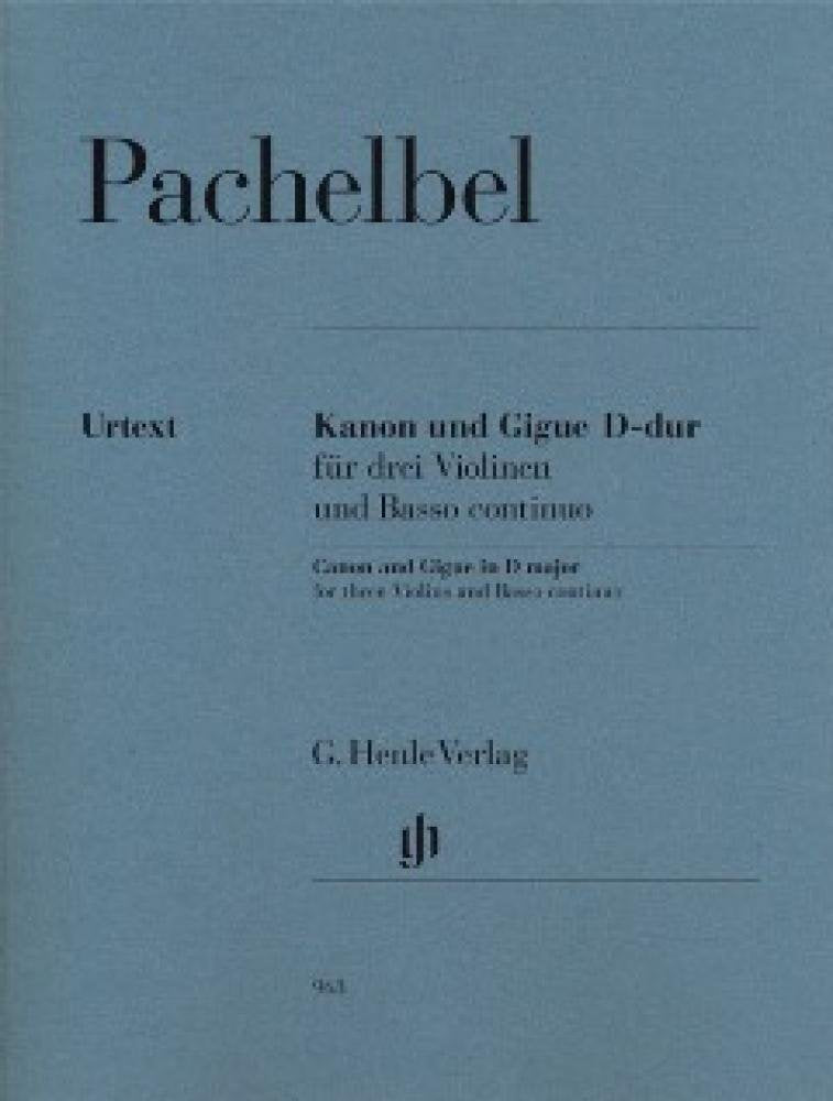 Kanon und Gigue D-dur für 3 Violinen und Basso continuo; Klavierauszug mit Stimmen: Instrumentation: Chamber music with miscellaneous instruments (G. Henle Urtext-Ausgabe) Sheet Music