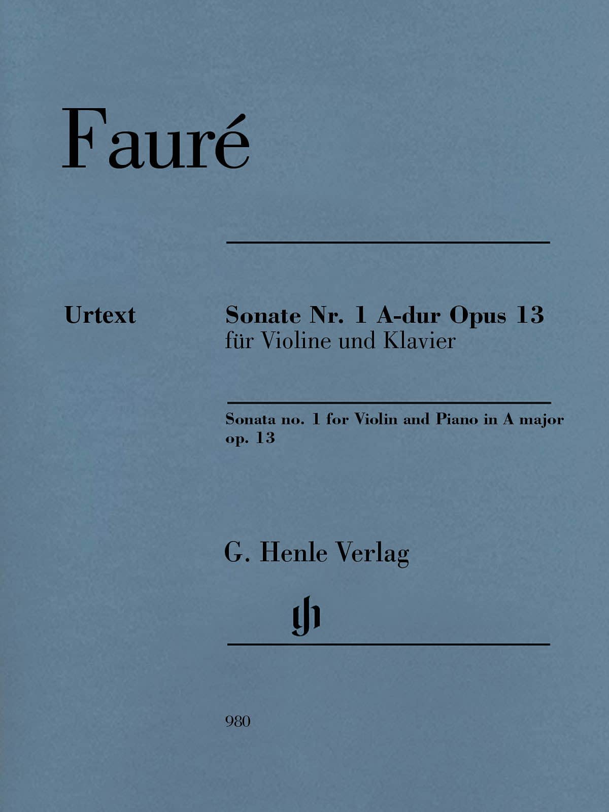 Sonate No1 Opus 13 en La Majeur --- Violon / Piano book
