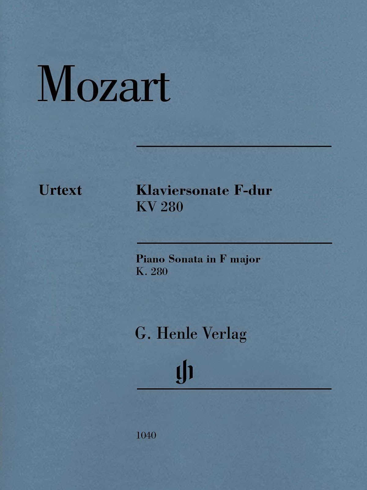 Klaviersonate F-dur KV 280: Besetzung: Klavier zu zwei Händen (G. Henle Urtext-Ausgabe) Sheet Music