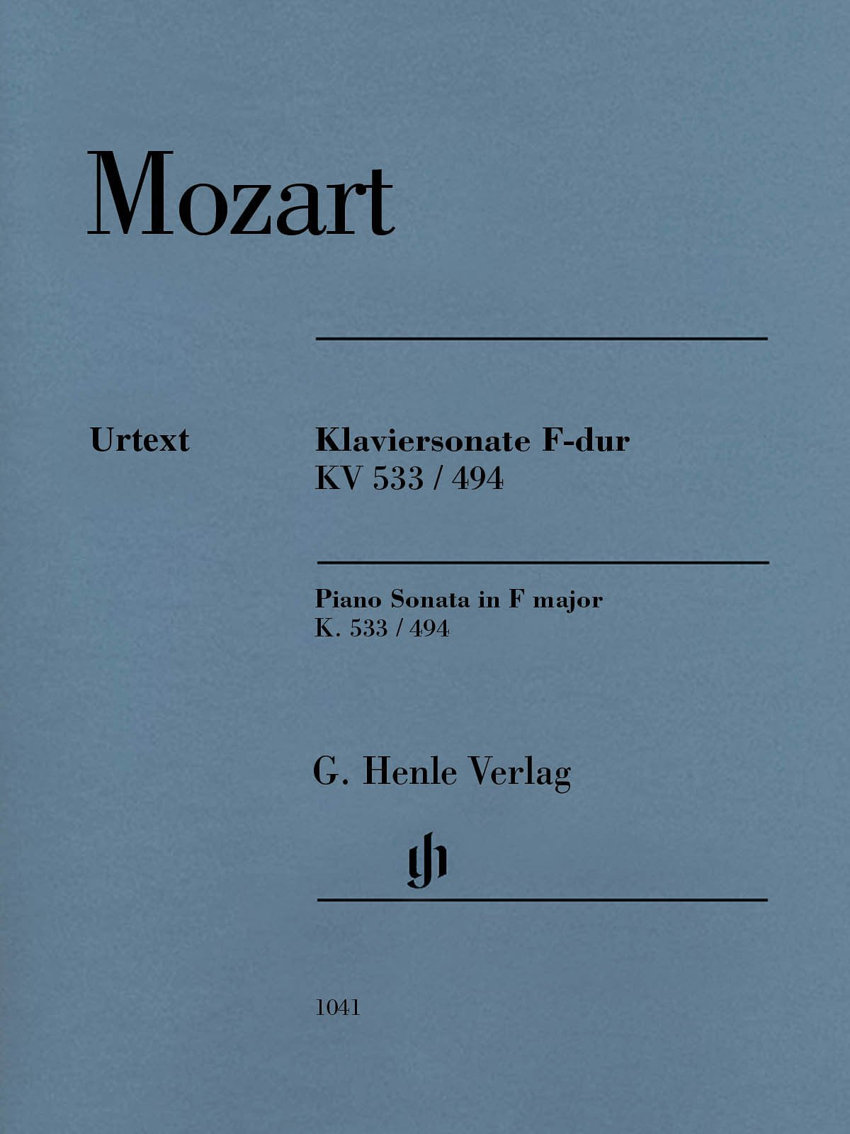 Klaviersonate F-dur KV 533/494: Besetzung: Klavier zu zwei Händen (G. Henle Urtext-Ausgabe) Sheet Music