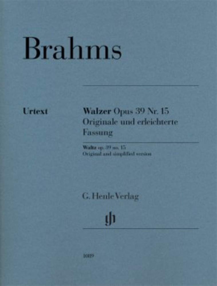 Johannes Brahms - Walzer op. 39 Nr. 15 - Originale und erleichterte Fassung Sheet Music