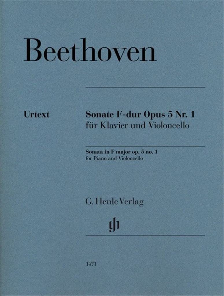 Violoncellosonate F-dur op. 5 Nr. 1: Besetzung: Violoncello und Klavier (G. Henle Urtext-Ausgabe) Sheet Music