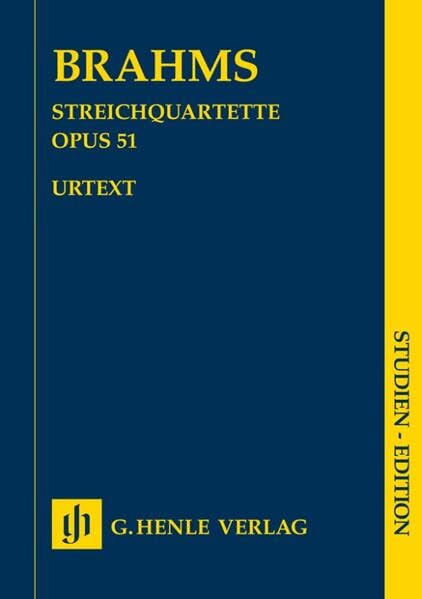 Streichquartette op. 51 Nr. 1 c-moll · Nr. 2 a-moll. StudienEdition: Besetzung: Streichquartette (Studien-Editionen: Studienpartituren) Sheet Music