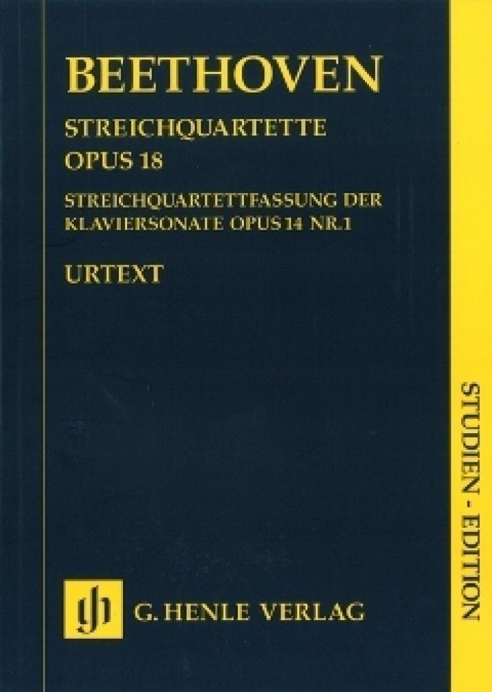 Quartette Op 18/1-6. Streicher, Partitur: Besetzung: Streichquartette (Studien-Editionen: Studienpartituren) Sheet Music