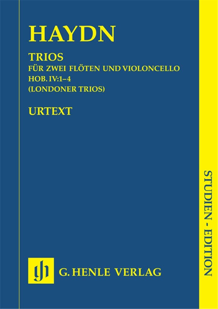 Trios für zwei Flöten und Violoncello Hob. IV:1-4 (Londoner Trios); Studien-Edition: Besetzung: Kammermusik mit Blasinstrumenten (Studien-Editionen: Studienpartituren) Sheet Music