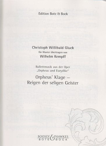 Ballet Music: from the Opera "Orpheus and Eurydice". No. 12. piano. Film, Art & Culture