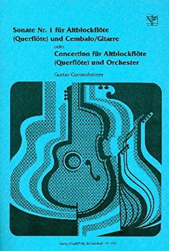 Sonate Nr.1: für Altblockflöte (Flöte) und Gitarre (Cembalo, Klavier) Music