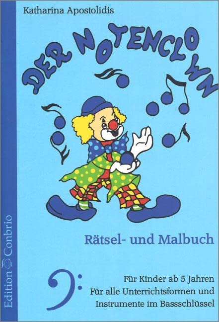 Notenclown - Bassschlüssel: Rätsel- und Malbuch. Für Instrumente in Bassschlüsselnotation Sheet Music