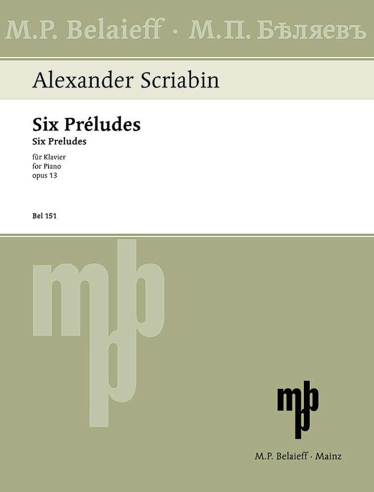 Six Préludes: op. 13. Klavier. Sheet Music