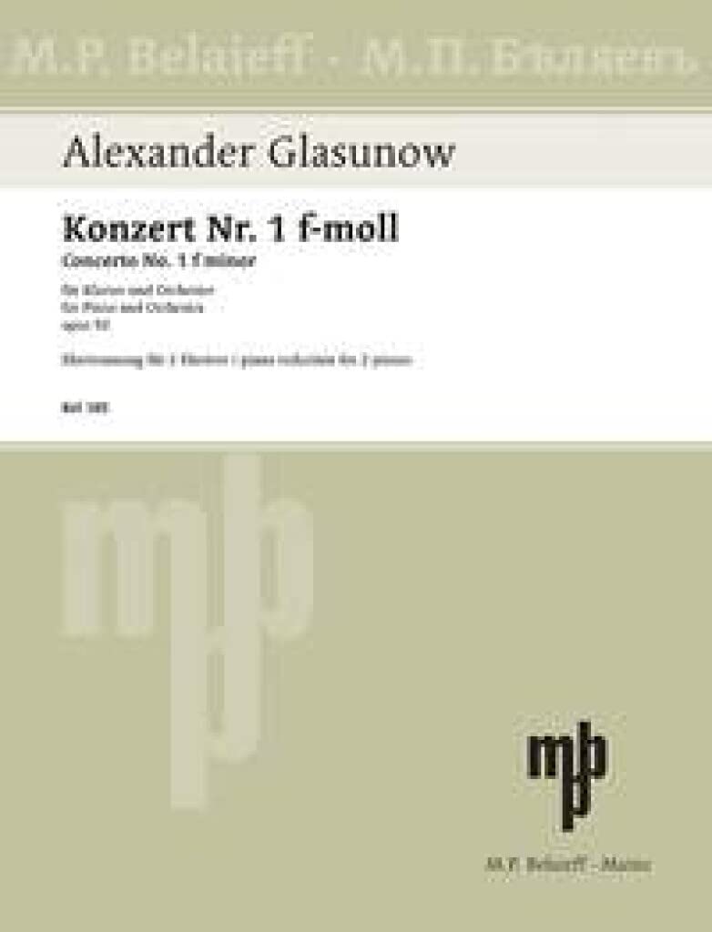 Klavierkonzert Nr. 1 f-Moll: op. 92. Klavier und Orchester. Klavierauszug. Arts & Music