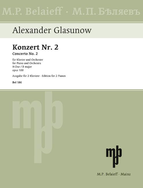 Konzert Nr. 2 H-Dur: für Klavier und Orchester. op. 100. Klavier und Orchester. Klavierauszug. Sheet Music