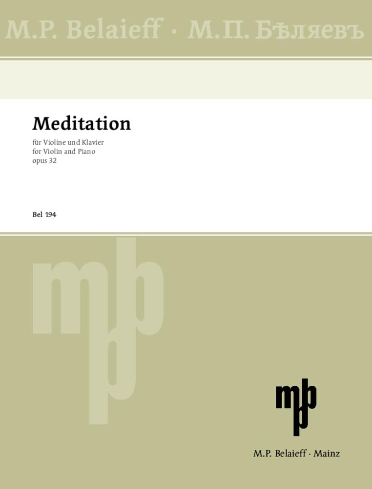 Meditation: D-Dur. op. 32. Violine und Klavier. Sheet Music
