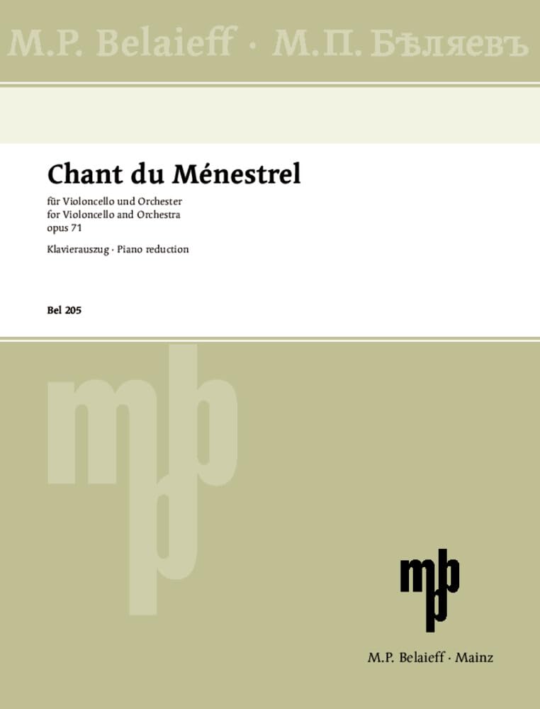 Chant du Ménestrel: für Violoncello und Orchester. op. 71. Violoncello und Orchester. Klavierauszug mit Solostimme. Arts & Music
