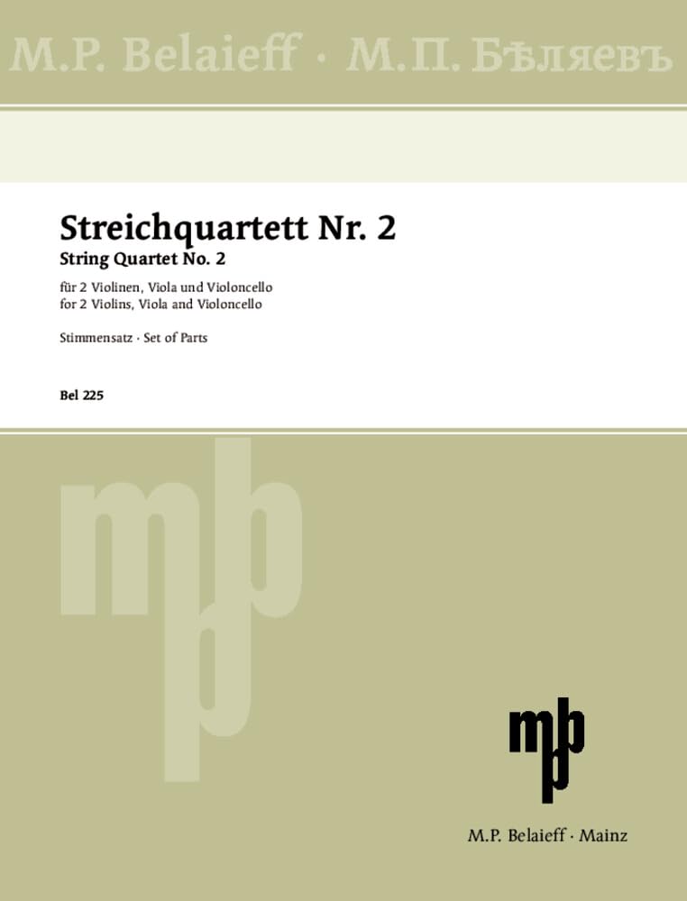 Streichquartett Nr. 2 D-Dur: Streichquartett. Stimmensatz. Sheet Music