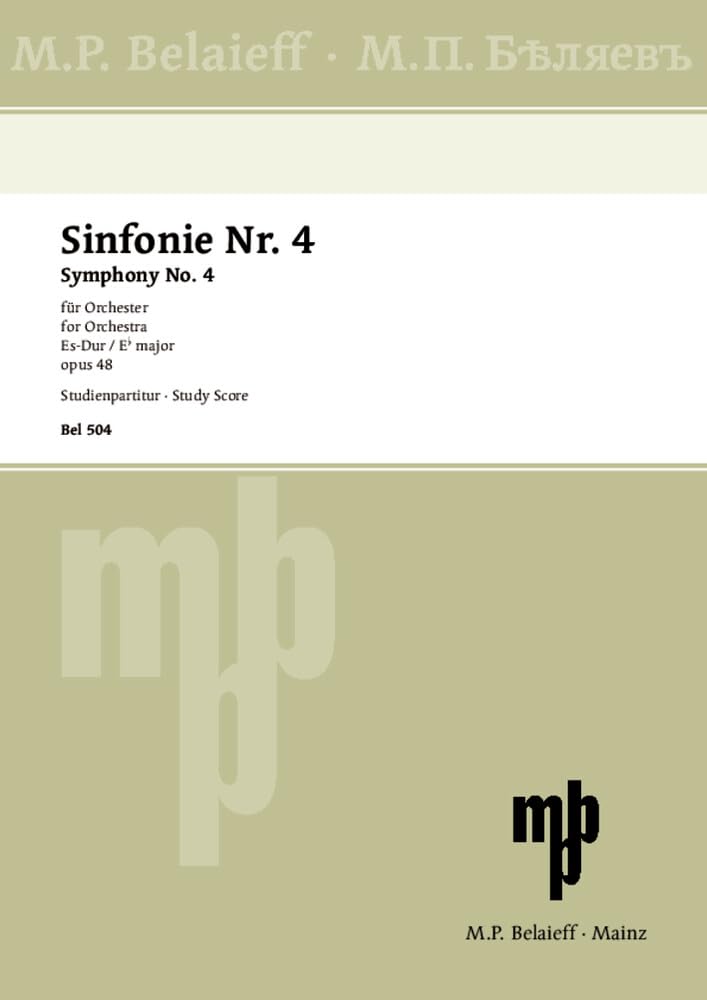 Sinfonie Nr. 4 Es-Dur: op. 48. Orchester. Studienpartitur. Arts & Music