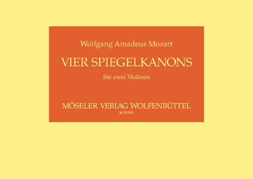 Product Image: 4 Spiegelkanons: 2 Violinen. Spielpartitur.