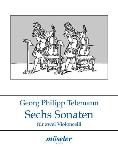 6 Duette / Sonaten: "Sonates sans Basse, 1727". op. 2. TWV 40:101-106. 2 Violoncelli. Spielpartitur. Sheet Music