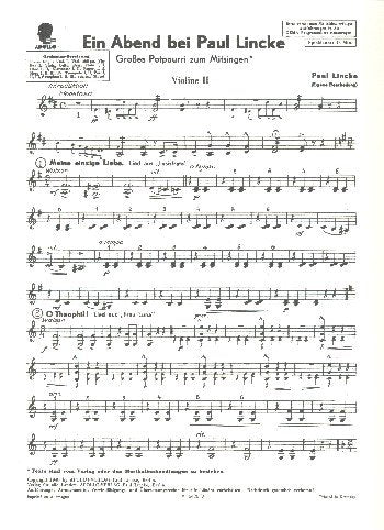 Ein Abend bei Paul Lincke: Potpourri. Salonorchester. Salonorchester-Ergänzung (Zusatzstimmen für großes Orchester). Sheet Music