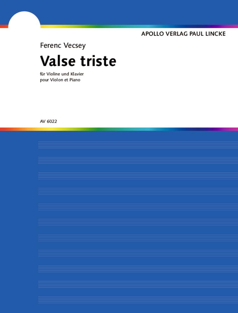 Valse triste: Violine und Klavier. Sheet Music