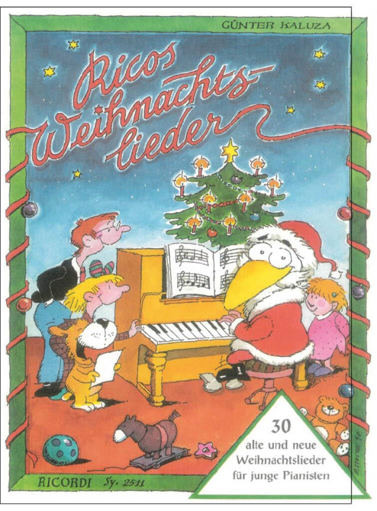 Ricos Weihnachtslieder | Klavier-Notenbuch | Anfängerfreundliches Piano-Songbook mit Großdruck | Liederbuch mit Klaviernoten und Methodik-Begleiter | Weihnachtsmusik für Kinder-Klavierschule Stationery