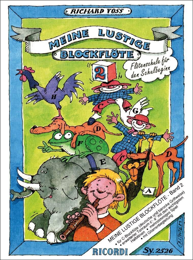 Meine lustige Blockflöte - Band 2 | Notenbuch für Sopranblockflöte, Deutsche Barockgriffe | Flöte-Methodikbuch für Kindergarten und Grundschule | ... Übungen und Duette für Anfänger (FLUTE A BEC) Stationery