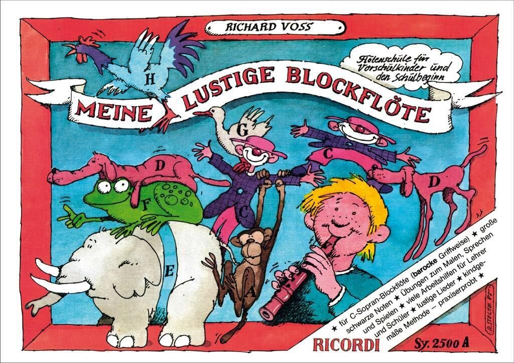 Meine lustige Blockflöte – Band 1 | Blockflöten Songbook für Vorschule & Grundschule | Barocke Griffweise für Sopranblockflöte | Anfänger ... und den Schulbeginn (FLUTE A BEC) Arts & Music