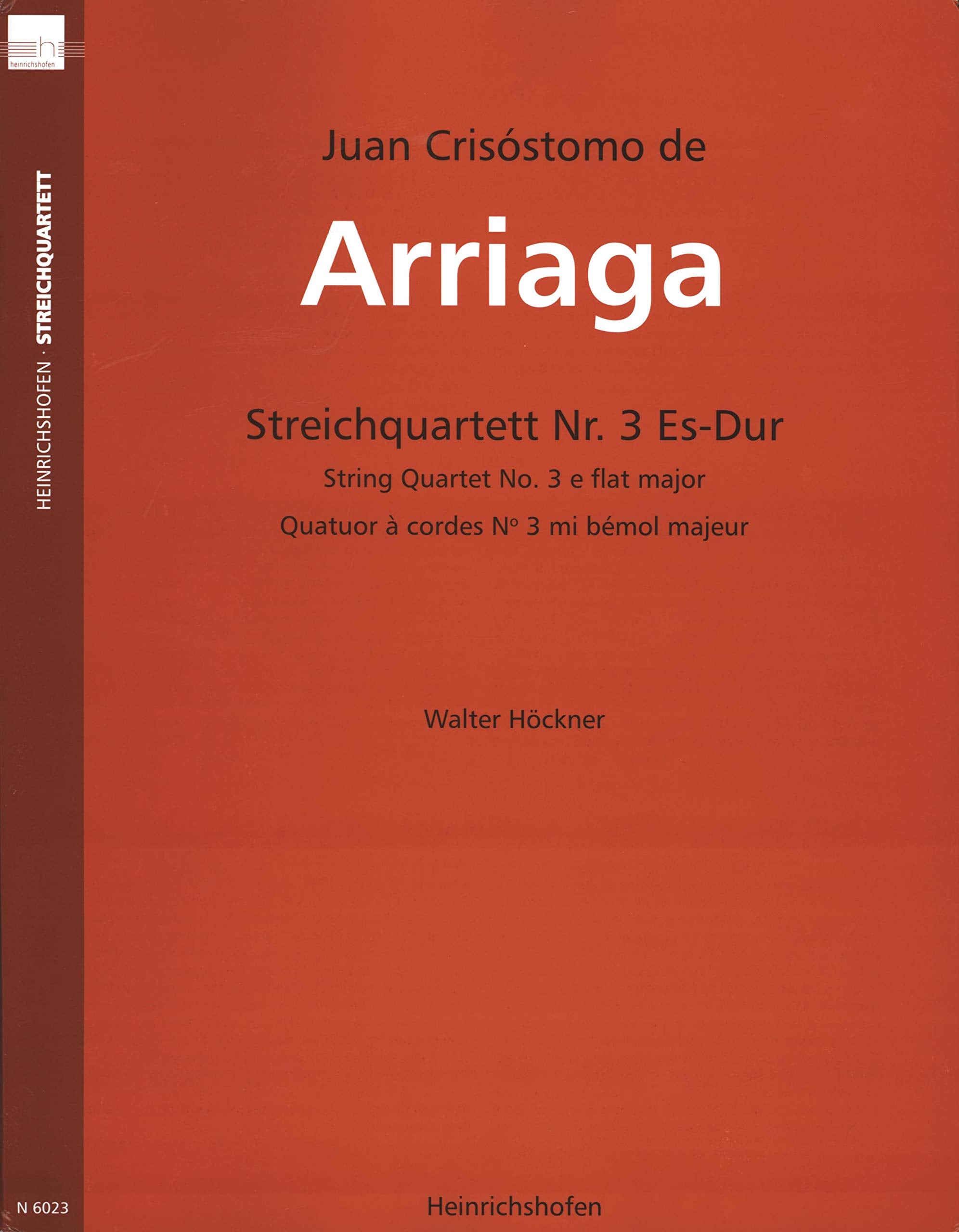 ARRIAGA J.C. - Cuarteto nº 3 en Mib Mayor para 2 Violines, Viola y Violoncello (Partes) Sheet Music