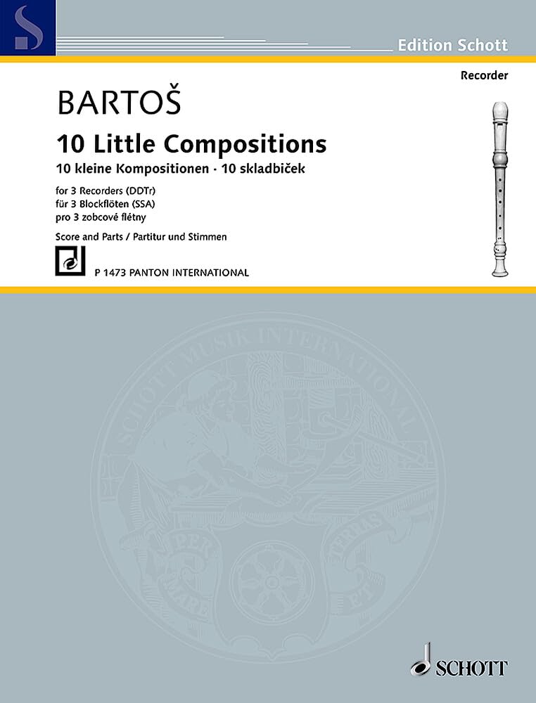 10 kleine Kompositionen: 3 Blockflöten (SSA). Partitur und Stimmen. (Edition Schott) Sheet Music