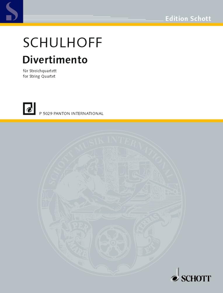 Divertimento: op. 14. WV 32. Streichquartett. Partitur und Stimmen. (Edition Schott) Sheet Music