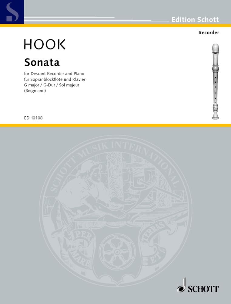 Sonata Sol majeur: descant recorder (violin) and piano. Sheet Music