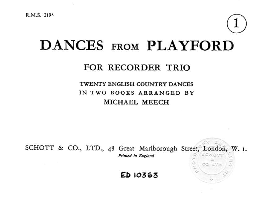 Dances from Playford: 3 Blockflöten (SAT/SSA/SST/SAA). Spielpartitur. Sheet Music
