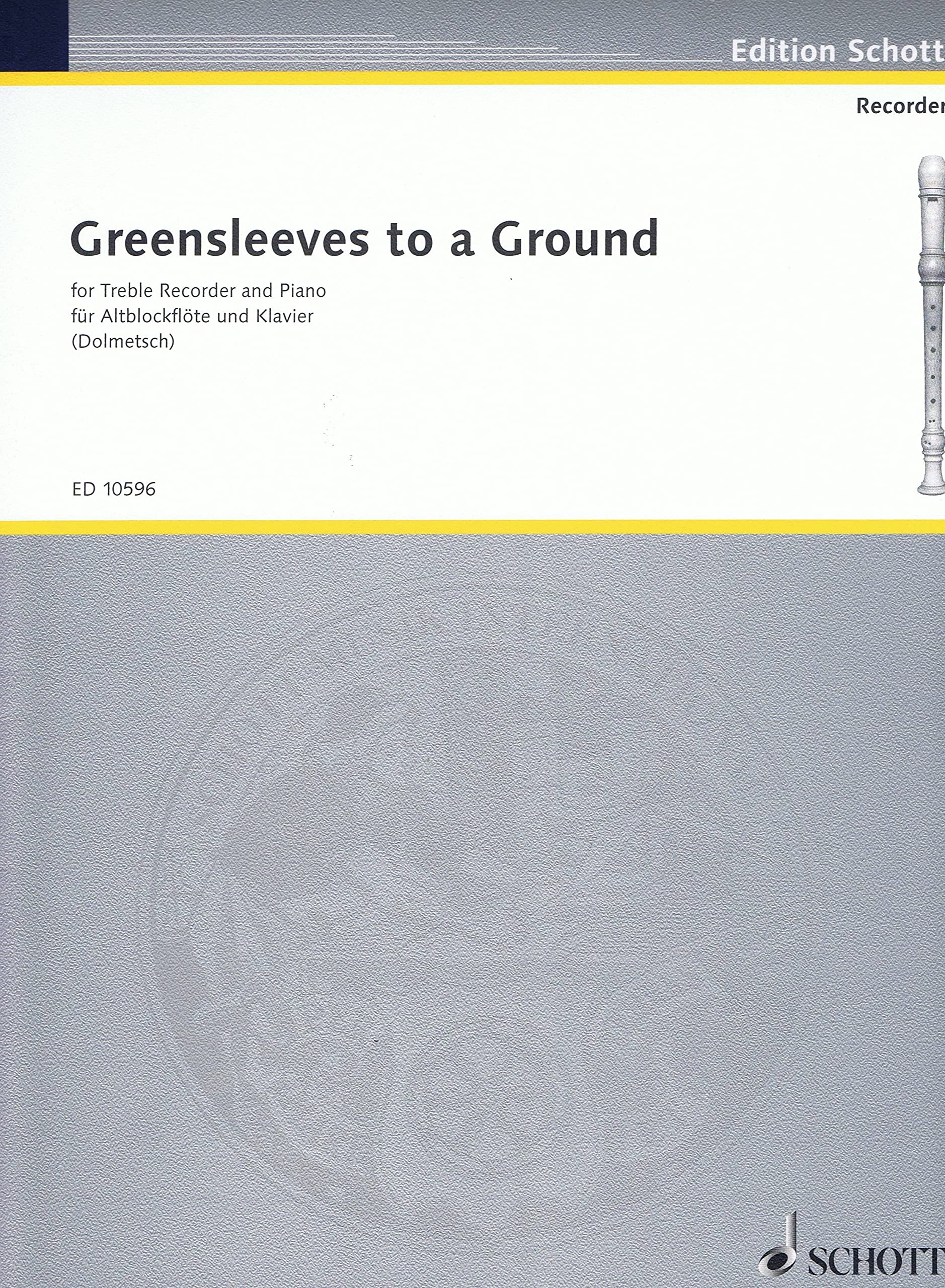 Greensleeves To A Ground - FlA/Po: 12 Divisions. treble recorder and piano. Sheet Music