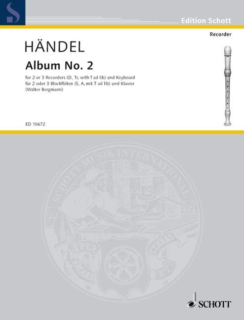Album No. 2: 2-3 recorders (SA/T) and piano. Partition et parties. Sheet Music