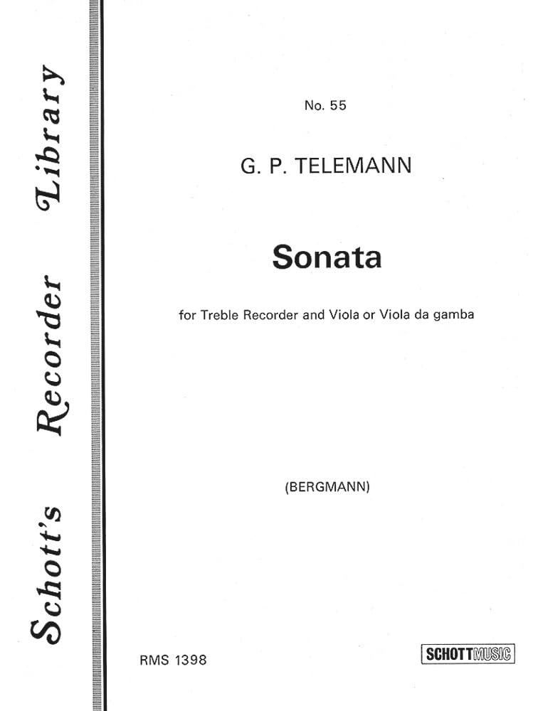 Sonata: aus "Der getreue Musikmeister" Nr. 9 und 10. Alt-Blockflöte und Viola (Viola da gamba). Spielpartitur. Sheet Music